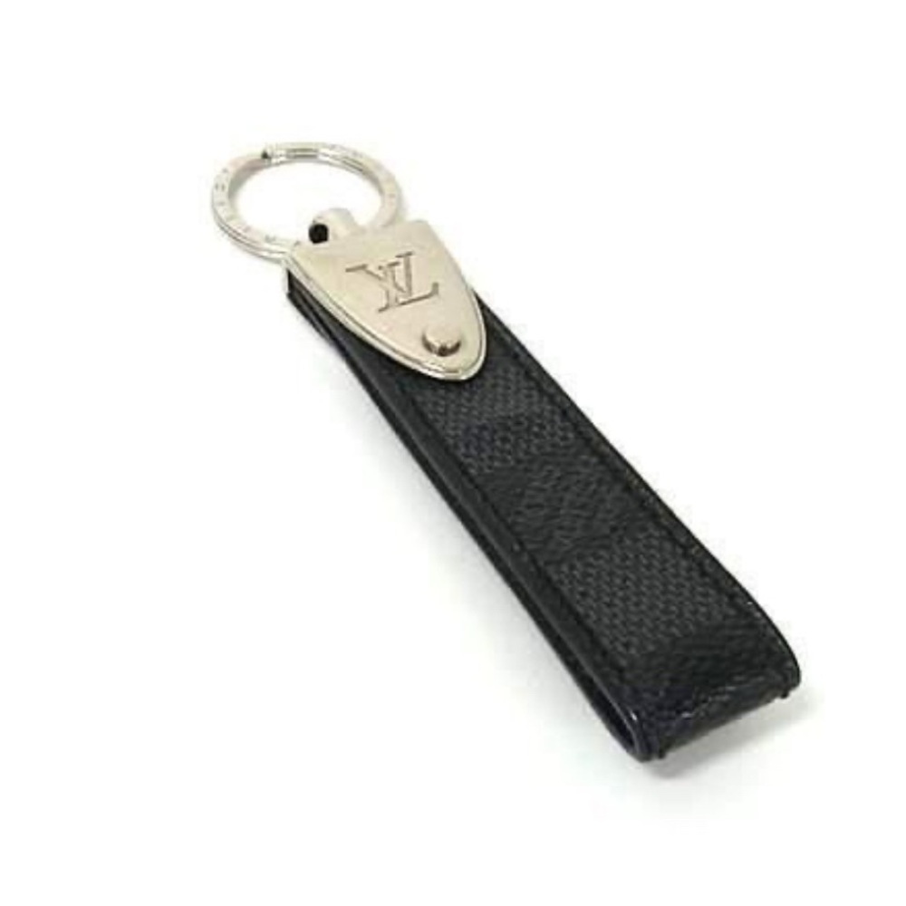 Louis Vuitton Damier Graphite Silver Keychain